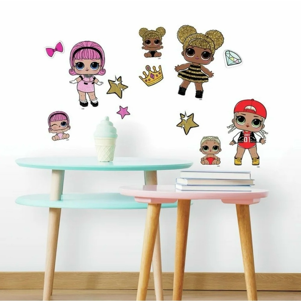 LOL Surprise Peel Stick Wall Decals 29pc – Pre-owned, Unused